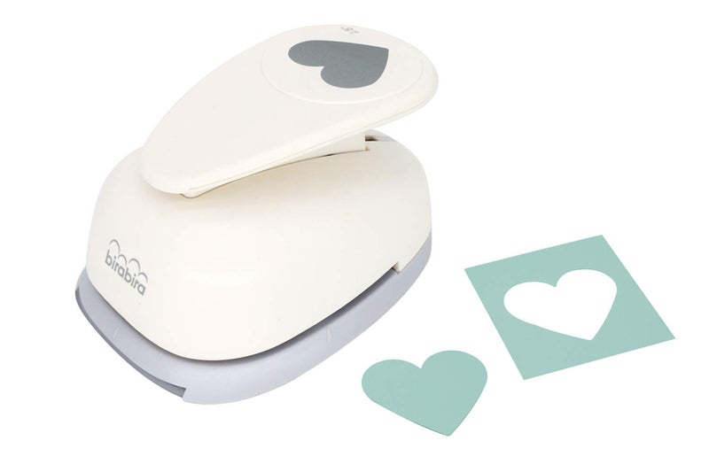 BiraBira Bira Heart Punch, Valentineâ€™s Day, 2.5" Lever Action Craft Punch for Paper Crafting Scrapbooking - Image 1